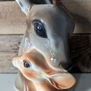 Charming Mother Duck and Duckling Porcelain Sculpture